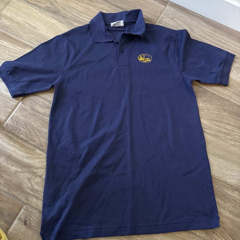Vintage 1980s McDonalds DC Employee Uniform Polo Shirt Blue Hanes Mens M USA